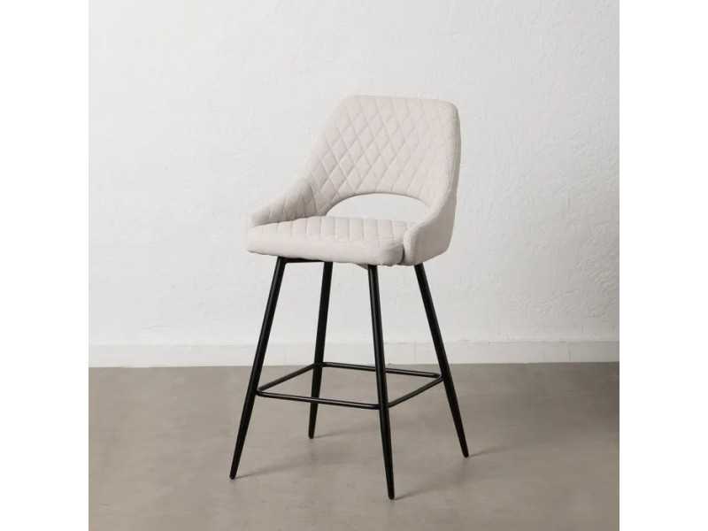 Design stool with lacquered steel structure - ALICE CREMA