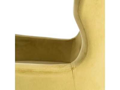 Wing chair upholstered in mustard velvet - ASAPH