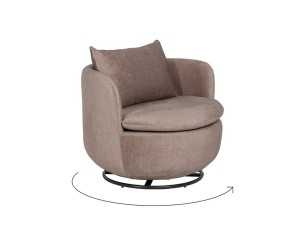Fauteuil pivotant tapissé avec piètement en acier laqué - ARUNDEL 2