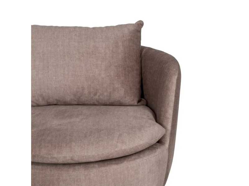 Upholstered swivel armchair with lacquered steel base - ARUNDEL