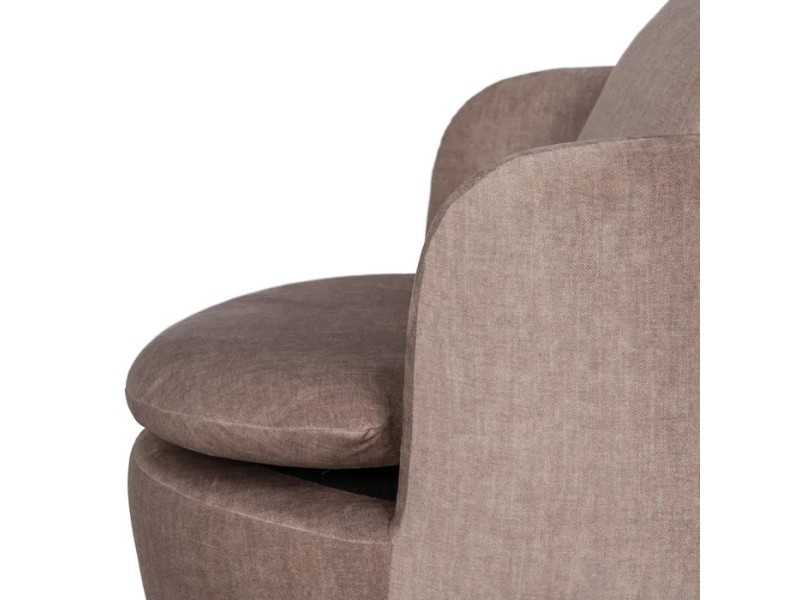 Upholstered swivel armchair with lacquered steel base - ARUNDEL