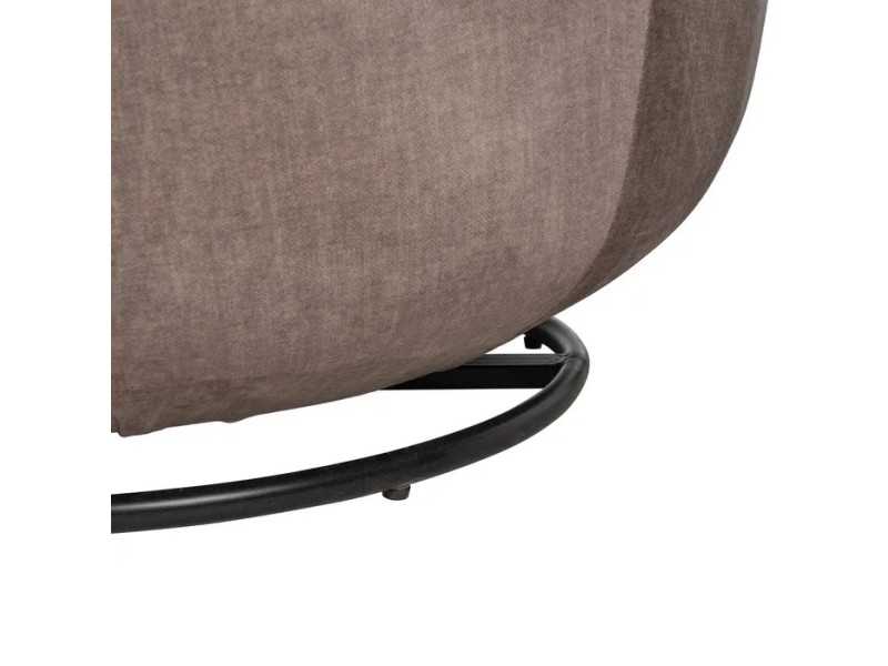Upholstered swivel armchair with lacquered steel base - ARUNDEL