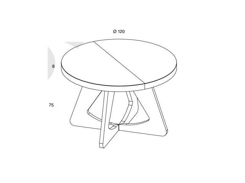 Mesa de comedor redonda fija o extensible - ABBADIA RONDE