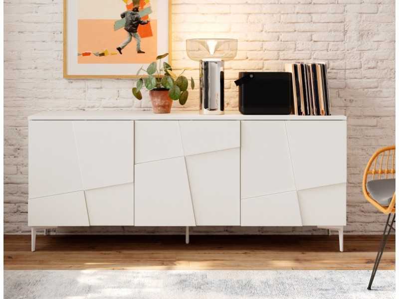 Design sideboard with lacquered steel base - NAUGE