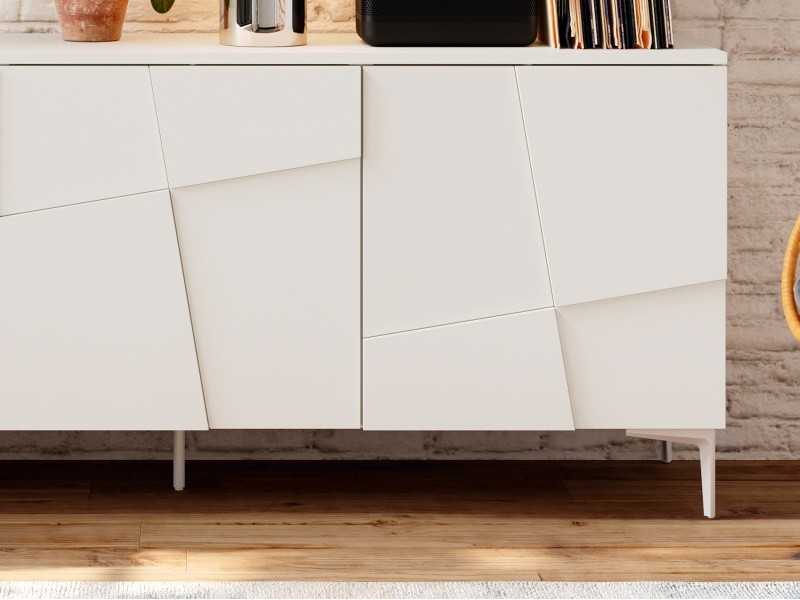 Design sideboard with lacquered steel base - NAUGE