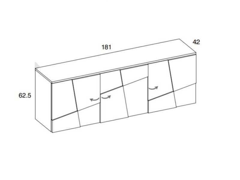 Design sideboard with lacquered steel base - NAUGE