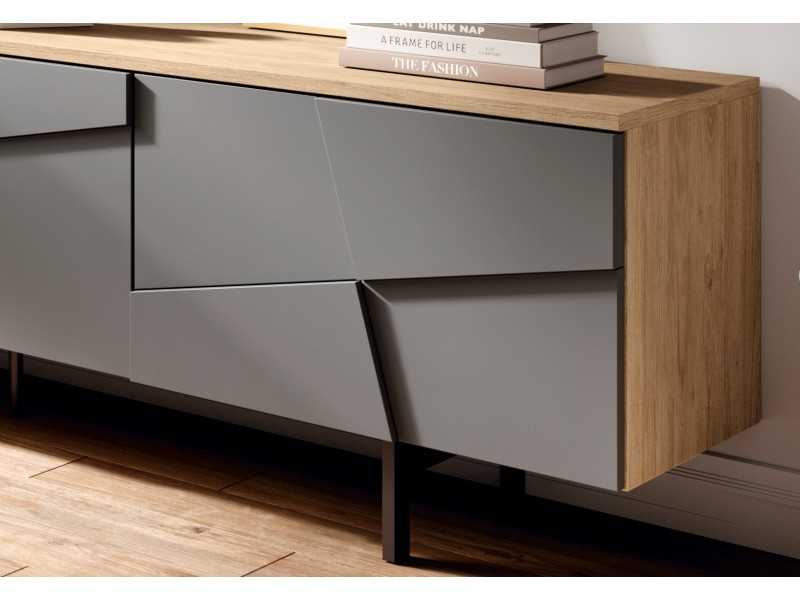 Mueble TV de diseño con base en acero lacado - NAUGE