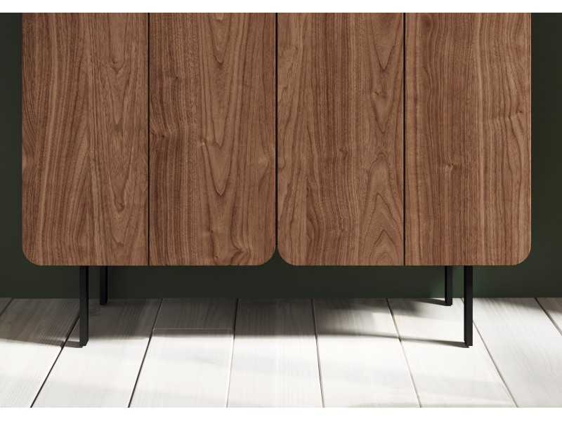 Design sideboard with doors and lacquered steel base - PÉTALES