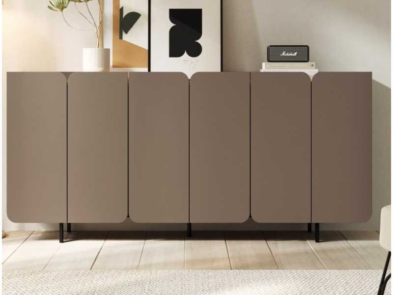 Design sideboard with doors and lacquered steel base - PÉTALES