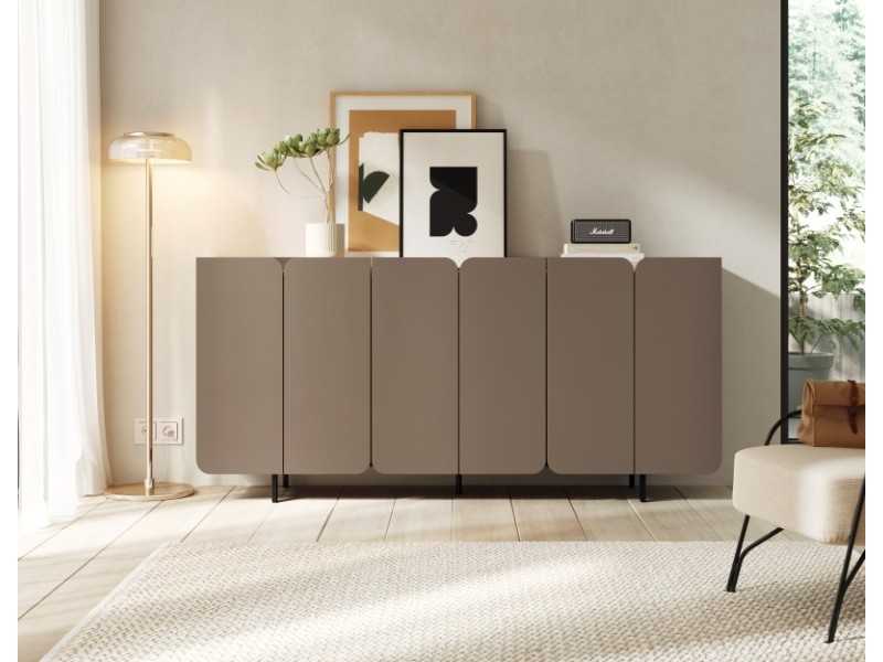 Design sideboard with doors and lacquered steel base - PÉTALES