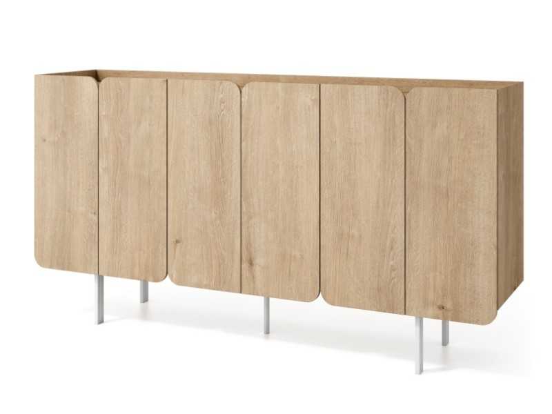 Design sideboard with doors and lacquered steel base - PÉTALES
