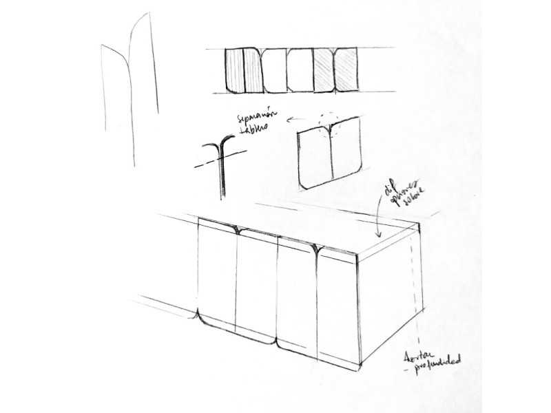 Design sideboard with doors and lacquered steel base - PÉTALES