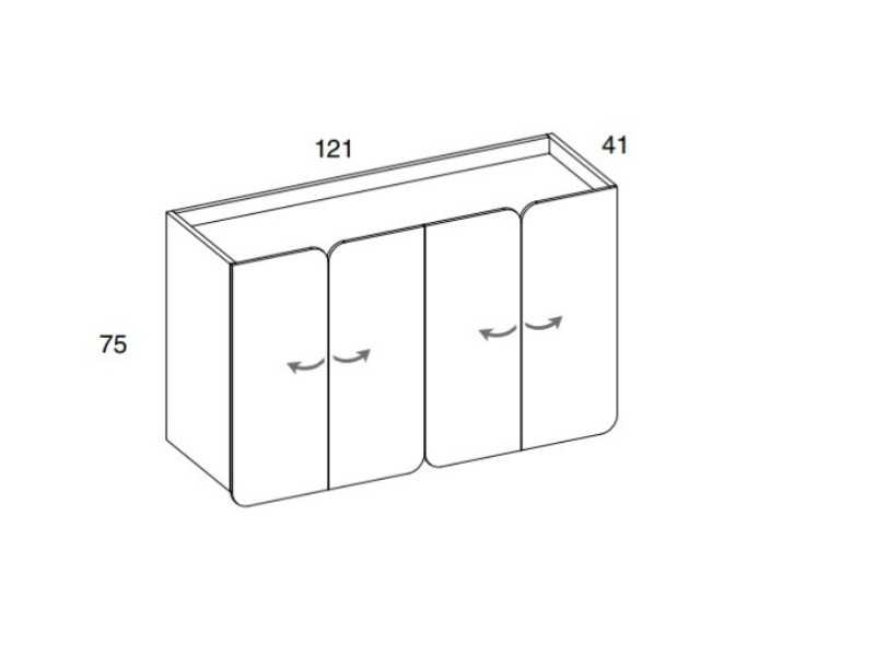 Design sideboard with doors and lacquered steel base - PÉTALES