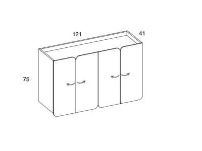 Aparador de diseño con puertas y base en acero lacado - PÉTALES