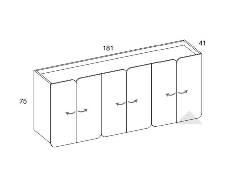 Design sideboard with doors and lacquered steel base - PÉTALES