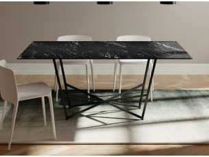 Designer dining table in steel and porcelain top - MANTIDE 2