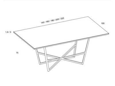 Table à manger design en acier et plateau en porcelaine - MANTIDE