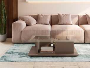 Designer coffee table with glass top - AKITA 2