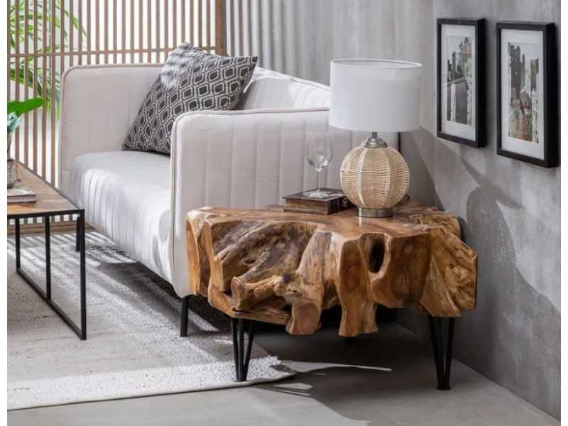 Natural solid wood coffee table - TROPEA