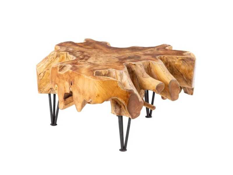 Natural solid wood coffee table - TROPEA