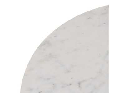 Round wooden coffee table with marble top - MARMOR