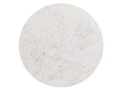 Round wooden coffee table with marble top - MARMOR