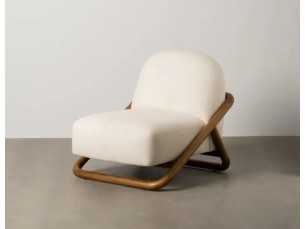 Sillón de diseño nórdico en madera maciza de teka - ÁRTICO