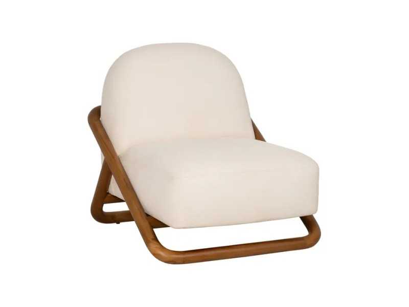 Sillón de diseño nórdico en madera maciza de teka - ÁRTICO