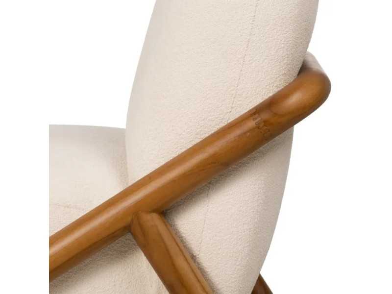 Sillón de diseño nórdico en madera maciza de teka - ÁRTICO