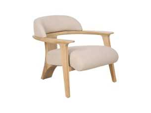 Nordic design armchair in solid teak wood - AIKO NATURAL 2