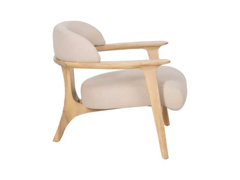 Nordic design armchair in solid teak wood - AIKO NATURAL
