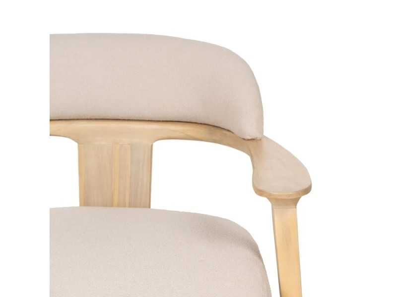 Fauteuil design nordique en bois de teck massif - AIKO NATURAL
