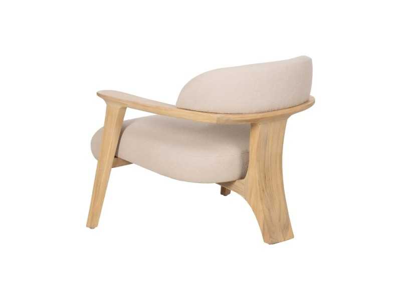 Nordic design armchair in solid teak wood - AIKO NATURAL