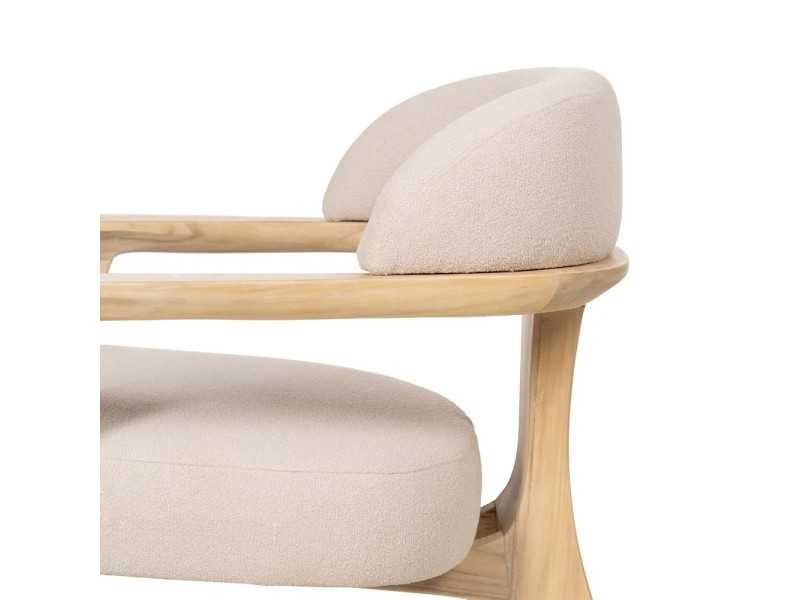 Nordic design armchair in solid teak wood - AIKO NATURAL