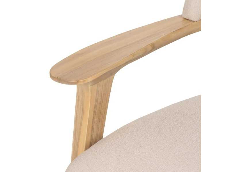 Nordic design armchair in solid teak wood - AIKO NATURAL