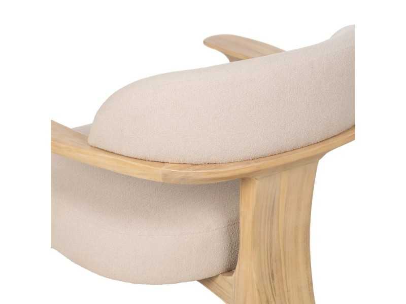 Fauteuil design nordique en bois de teck massif - AIKO NATURAL
