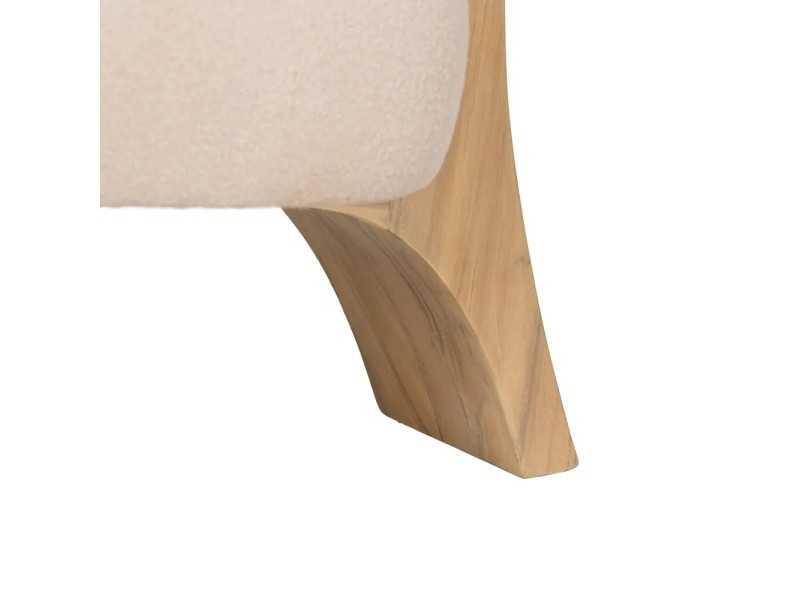 Fauteuil design nordique en bois de teck massif - AIKO NATURAL