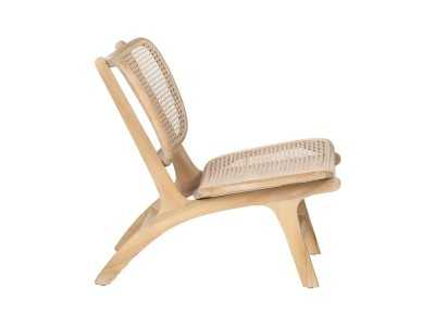 Nordic design armchair in teak wood and rattan - ATARI NATURAL