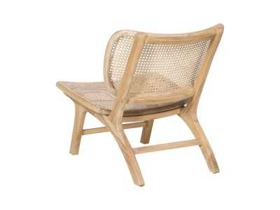 Nordic design armchair in teak wood and rattan - ATARI NATURAL