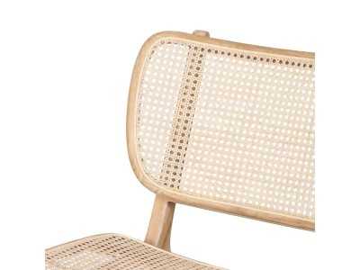 Nordic design armchair in teak wood and rattan - ATARI NATURAL