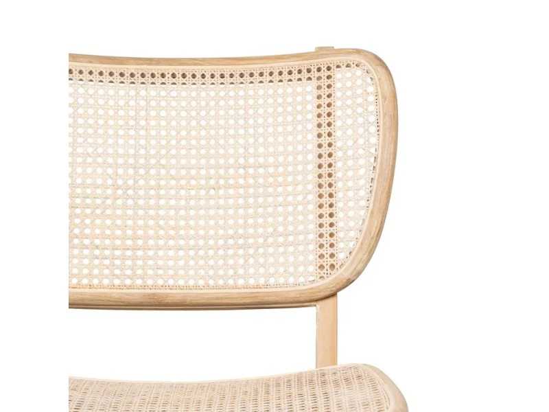 Sillón de diseño nórdico en madera de teka y ratán - ATARI NATURAL
