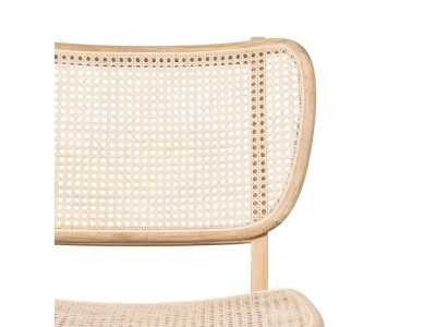 Nordic design armchair in teak wood and rattan - ATARI NATURAL