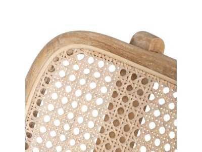 Nordic design armchair in teak wood and rattan - ATARI NATURAL