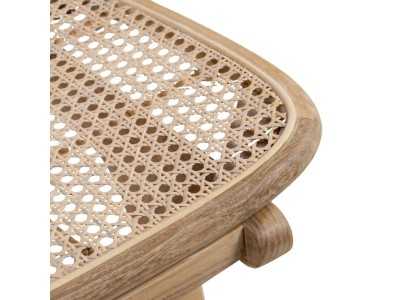 Nordic design armchair in teak wood and rattan - ATARI NATURAL