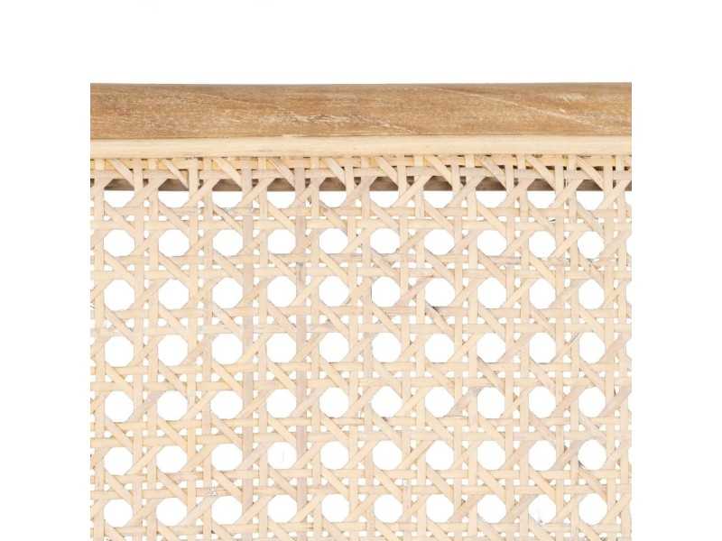 Sillón de diseño nórdico en madera de teka y ratán - ATARI NATURAL