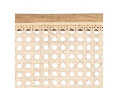 Nordic design armchair in teak wood and rattan - ATARI NATURAL