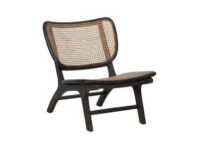 Fauteuil design nordique en bois de teck et rotin - ATARI NEGRO