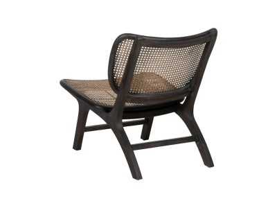 Fauteuil design nordique en bois de teck et rotin - ATARI NEGRO