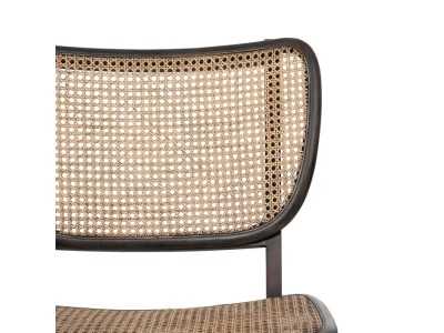 Fauteuil design nordique en bois de teck et rotin - ATARI NEGRO