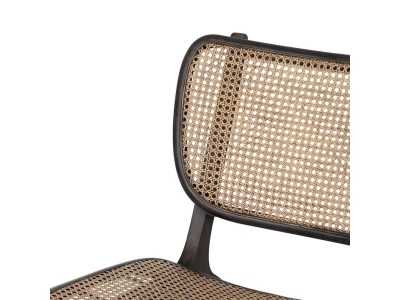 Fauteuil design nordique en bois de teck et rotin - ATARI NEGRO